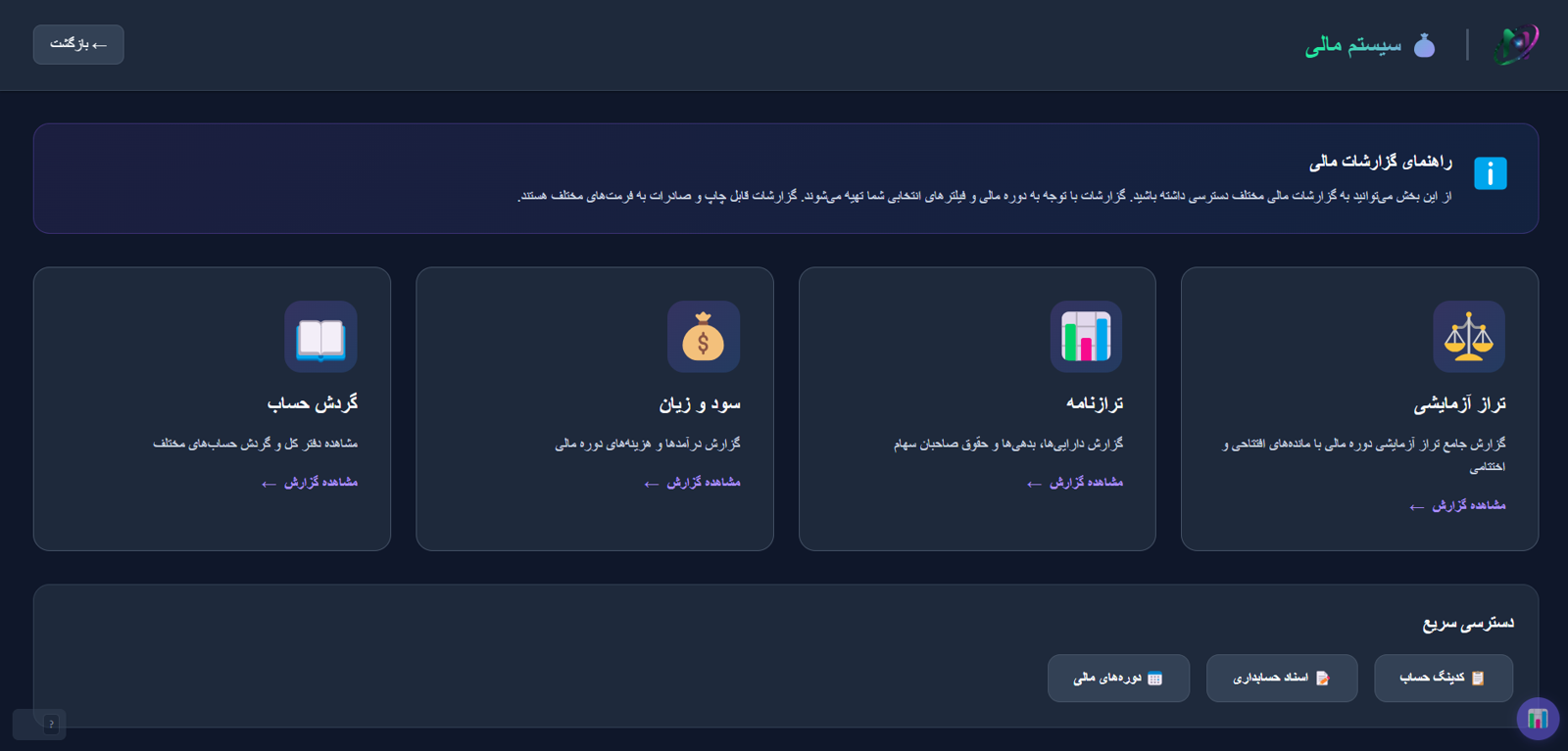 هاب گزارش‌های مالی نویرا